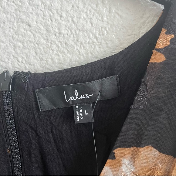 NWT Lulus No Introductions Needed Black Burnout Floral Tiered Maxi Dress LG - Picture 8 of 13